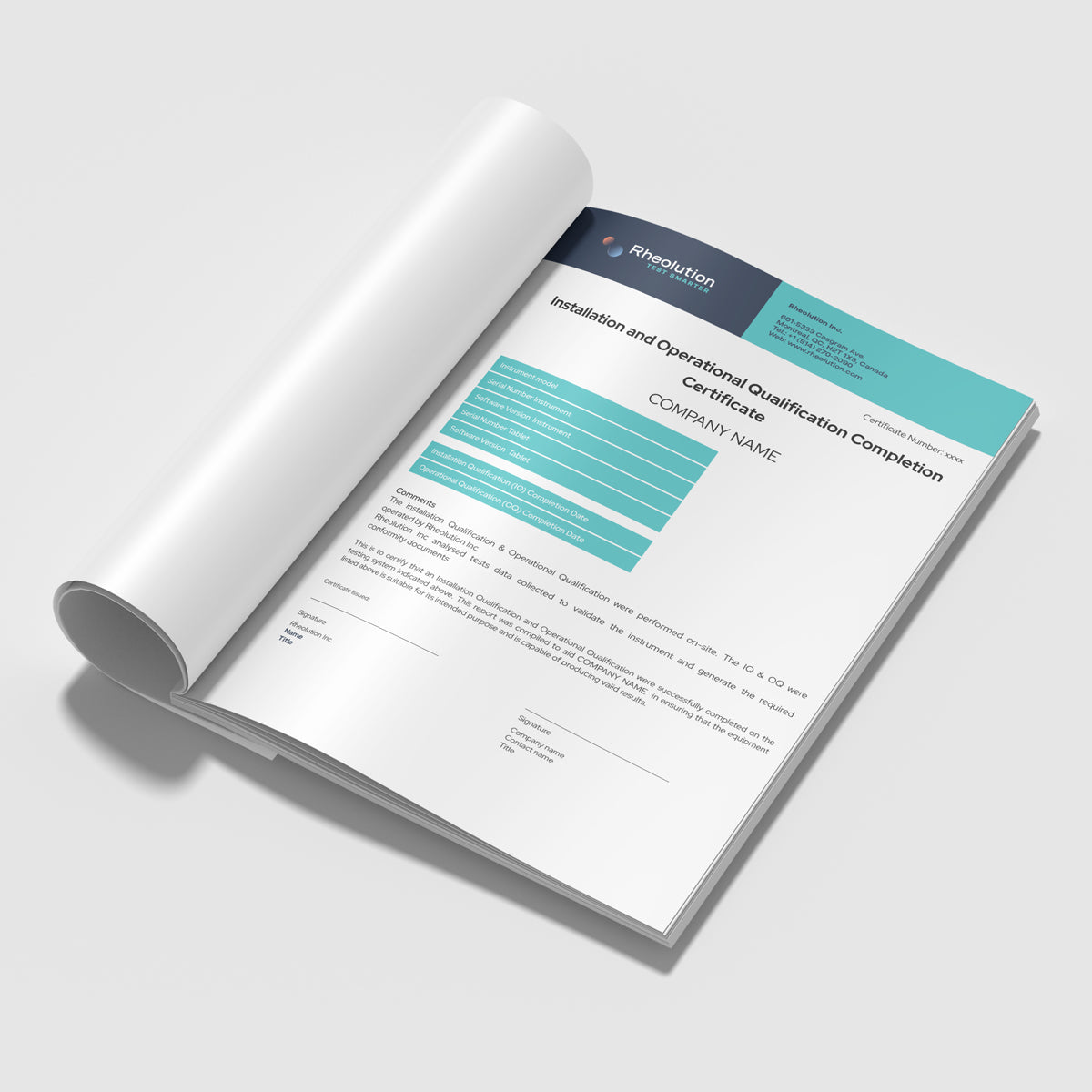 Installation Qualification (IQ) and Operation Qualification (OQ